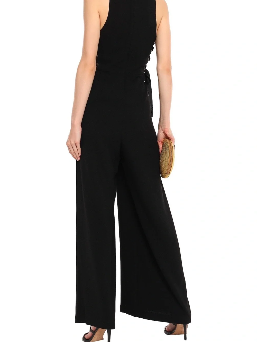 Zimmermann Black Sleeveless Side-Tie Wide-Leg Jumpsuit - Picture 4 of 7